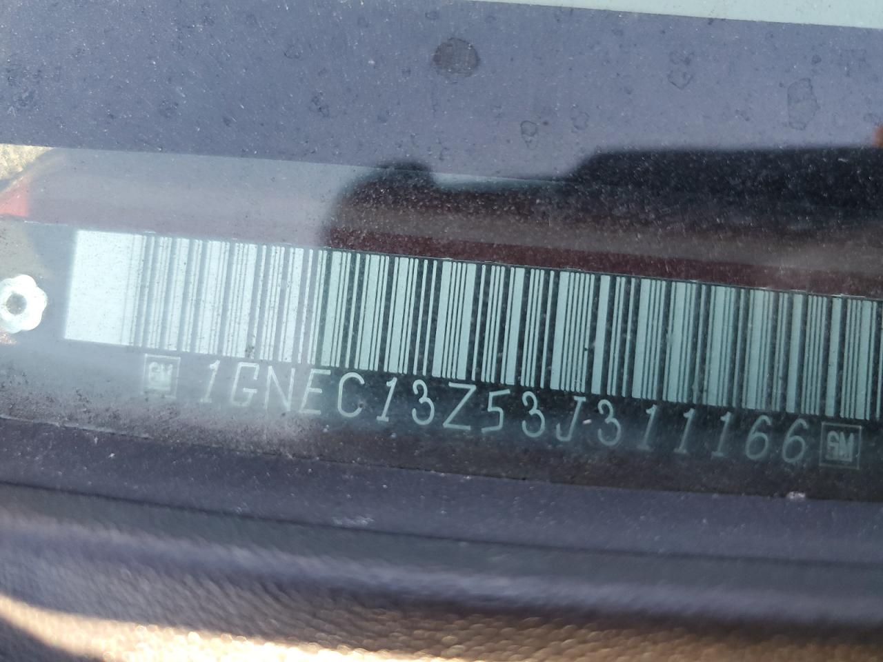 2003 Chevrolet Tahoe C1500 VIN: 1GNEC13Z53J311166 Lot: 92271365