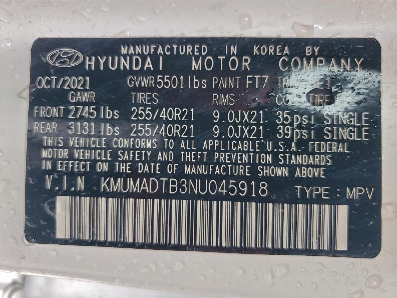 2022 Genesis Gv70 Base VIN: KMUMADTB3NU045918 Lot: 93473335