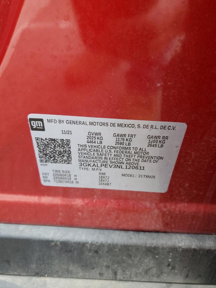 2022 GMC Terrain Slt VIN: 3GKALPEV3NL120611 Lot: 93446125