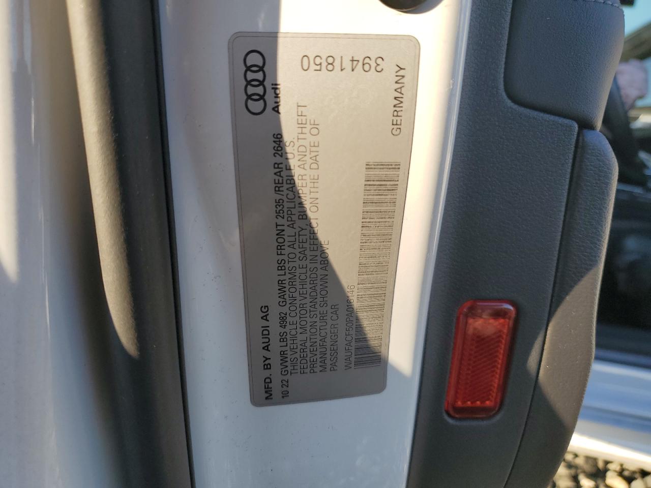 2023 Audi A5 Premium Plus 45 VIN: WAUFACF50PA016146 Lot: 93044785