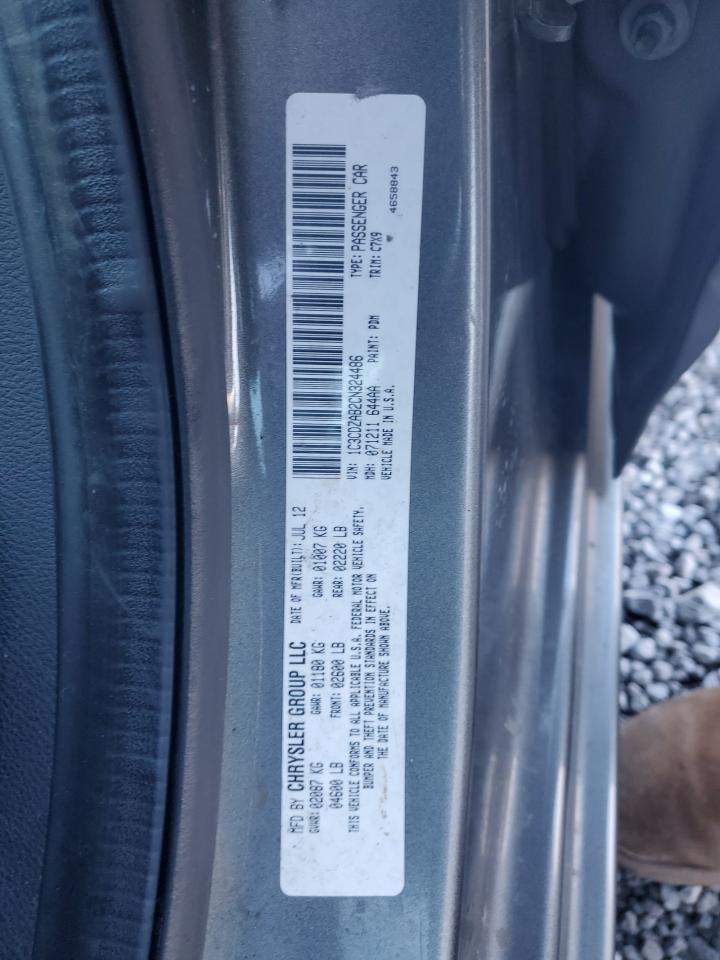 2012 Dodge Avenger Se VIN: 1C3CDZAB2CN324486 Lot: 92876645