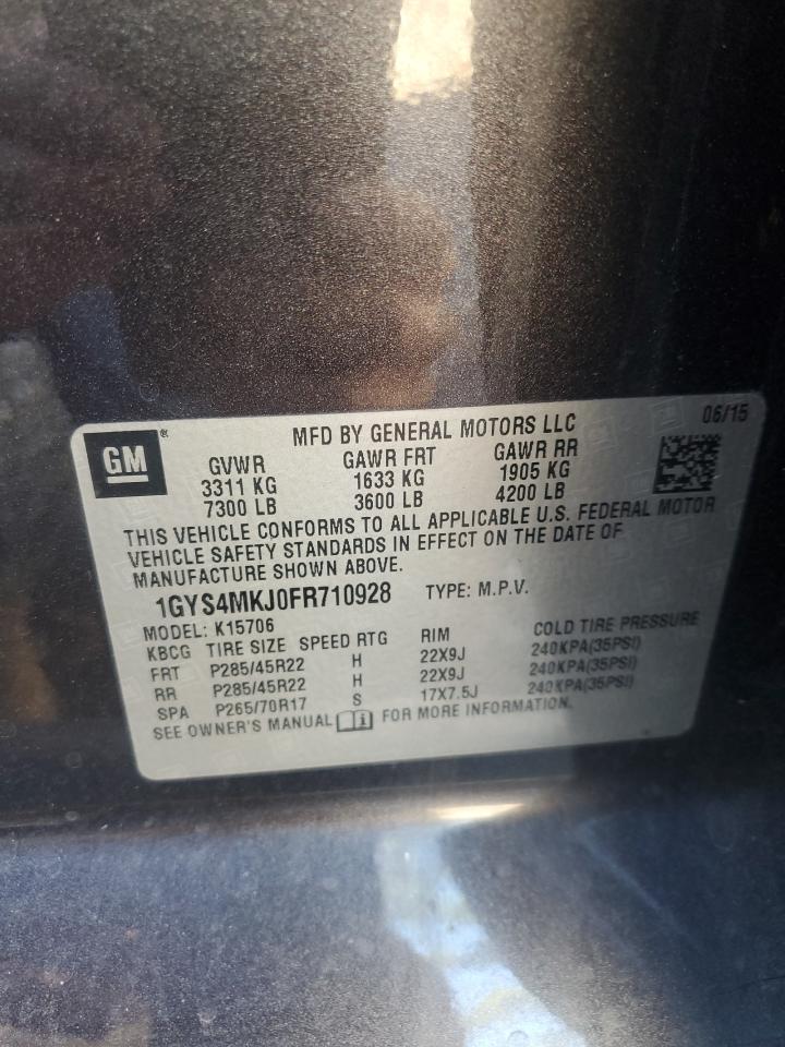 2015 Cadillac Escalade Luxury VIN: 1GYS4MKJ0FR710928 Lot: 91768465