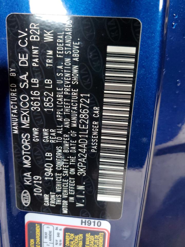 2020 Kia Rio Lx VIN: 3KPA24AD1LE286721 Lot: 92320725