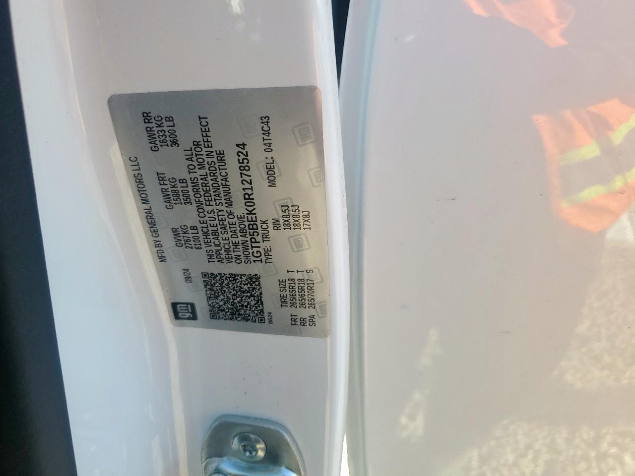 2024 GMC Canyon Elevation VIN: 1GTP5BEK0R1278524 Lot: 92002525