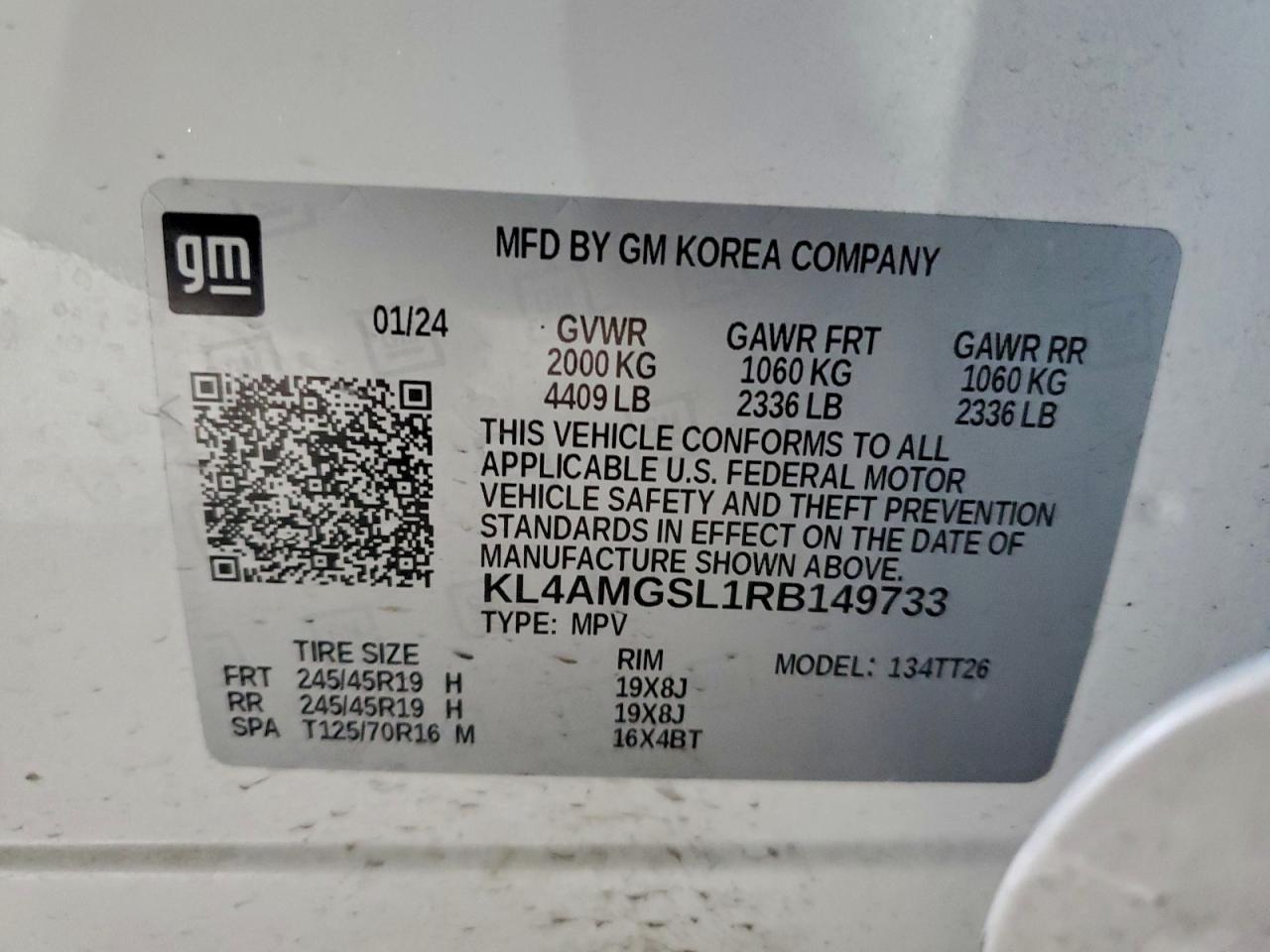 2024 Buick Encore Gx Avenir VIN: KL4AMGSL1RB149733 Lot: 94588795