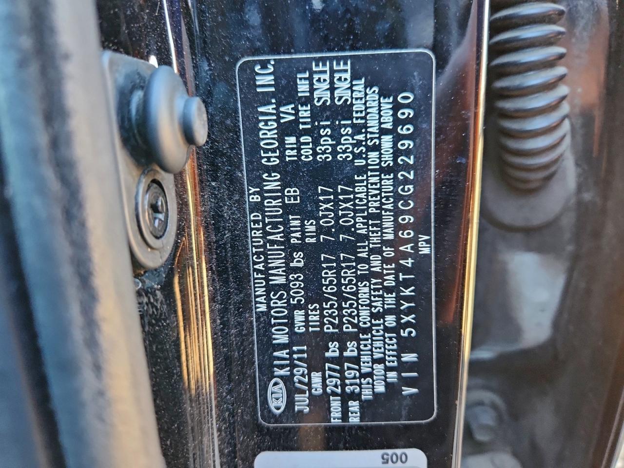 2012 Kia Sorento Base VIN: 5XYKT4A69CG229690 Lot: 94739655