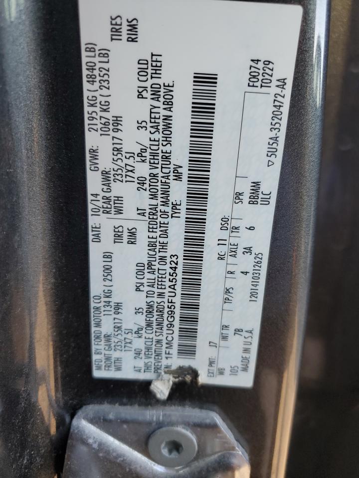 2015 Ford Escape Se VIN: 1FMCU9G95FUA55423 Lot: 91543785