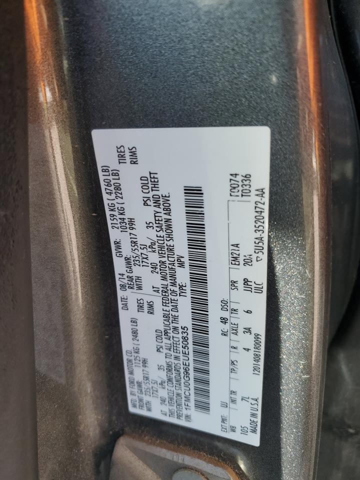 2014 Ford Escape Se VIN: 1FMCU0G96EUE50835 Lot: 90308605