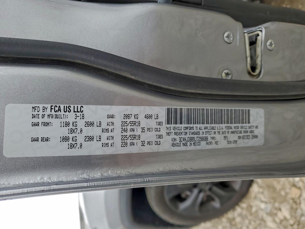 2018 Jeep Compass Latitude VIN: 3C4NJDBB9JT298688 Lot: 93635415