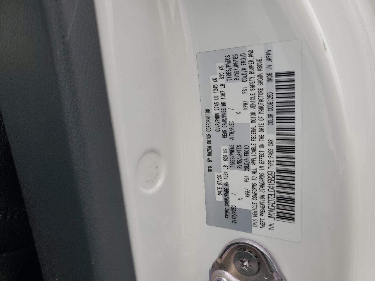 2020 Mazda Mx-5 Miata Grand Touring VIN: JM1NDAD73L0416829 Lot: 93197455