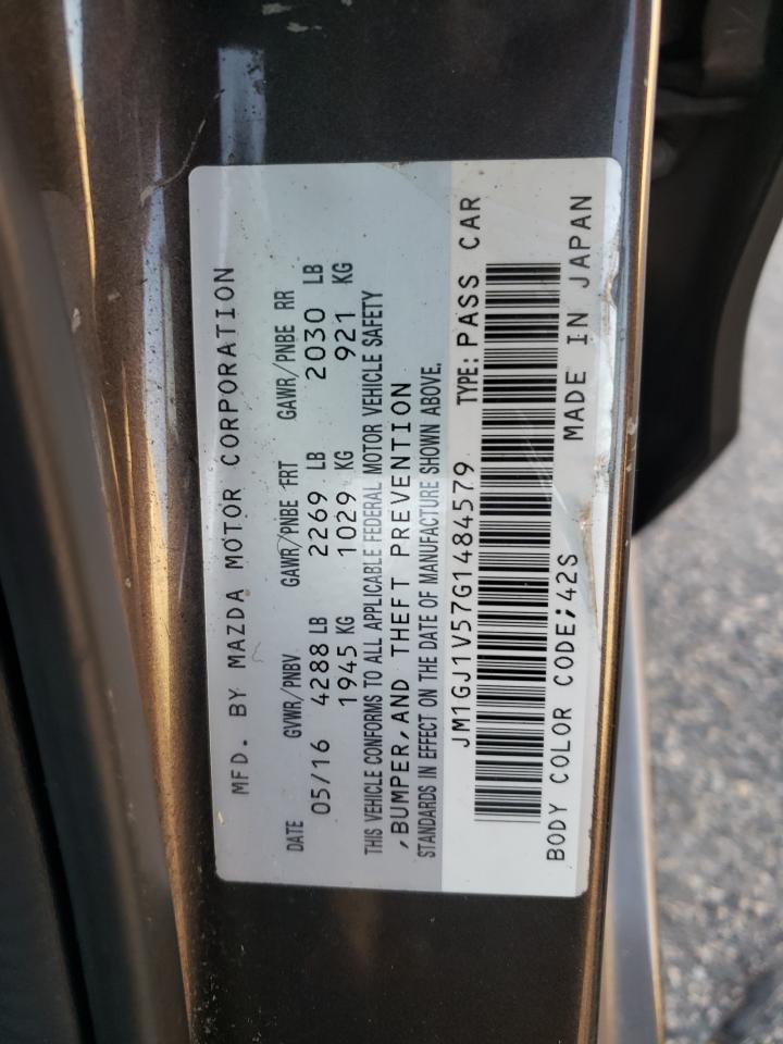 2016 Mazda 6 Touring VIN: JM1GJ1V57G1484579 Lot: 91175665