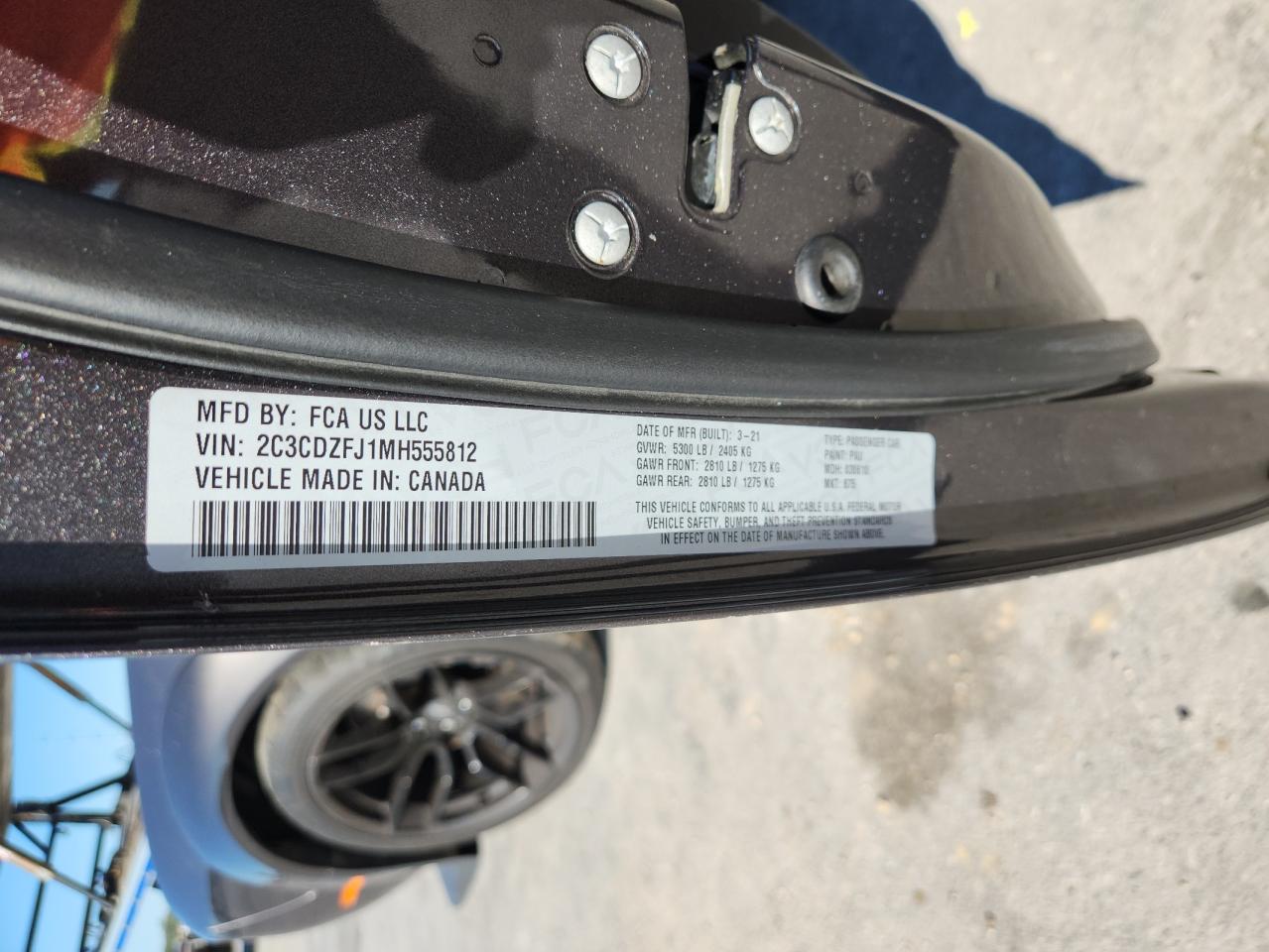 2021 Dodge Challenger R/T Scat Pack VIN: 2C3CDZFJ1MH555812 Lot: 91453425