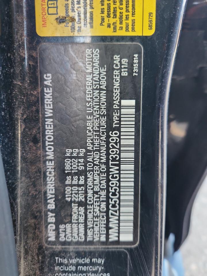 2016 Mini Cooper S Countryman VIN: WMWZC5C59GWT39296 Lot: 93135415