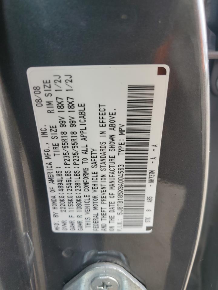 2009 Acura Rdx Technology VIN: 5J8TB185X9A004563 Lot: 92488175