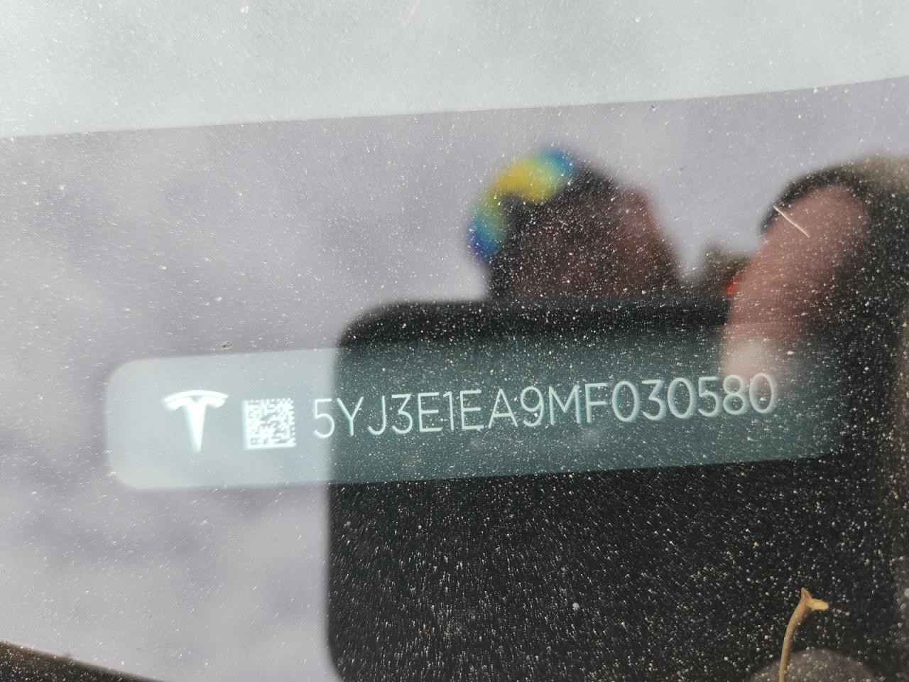 2021 Tesla Model 3 VIN: 5YJ3E1EA9MF030580 Lot: 92005915