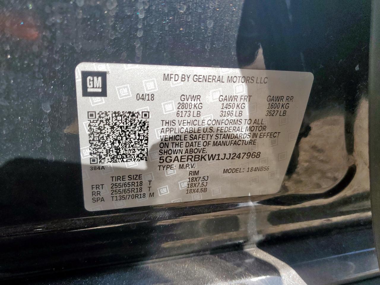 2018 Buick Enclave Essence VIN: 5GAERBKW1JJ247968 Lot: 92499295