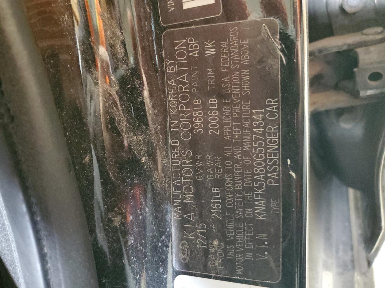 2016 Kia Forte Lx VIN: KNAFK5A80G5574341 Lot: 93206715