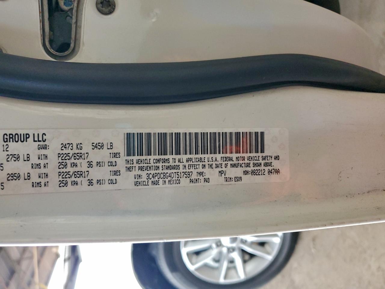 2013 Dodge Journey Sxt VIN: 3C4PDCBG4DT517597 Lot: 93969785