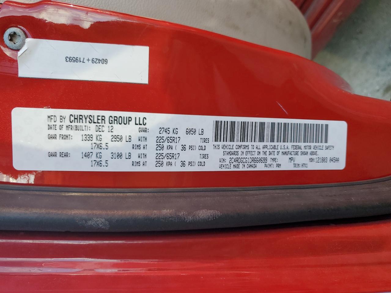 2013 Dodge Grand Caravan Sxt VIN: 2C4RDGCG1DR660699 Lot: 91381295