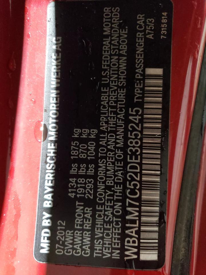 2013 BMW Z4 Sdrive35I VIN: WBALM7C52DE385245 Lot: 91818645