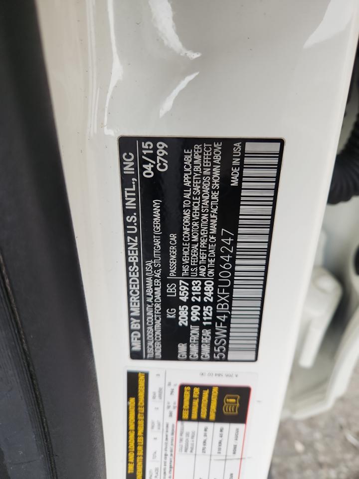 2015 Mercedes-Benz C 300 VIN: 55SWF4JBXFU064247 Lot: 93552115