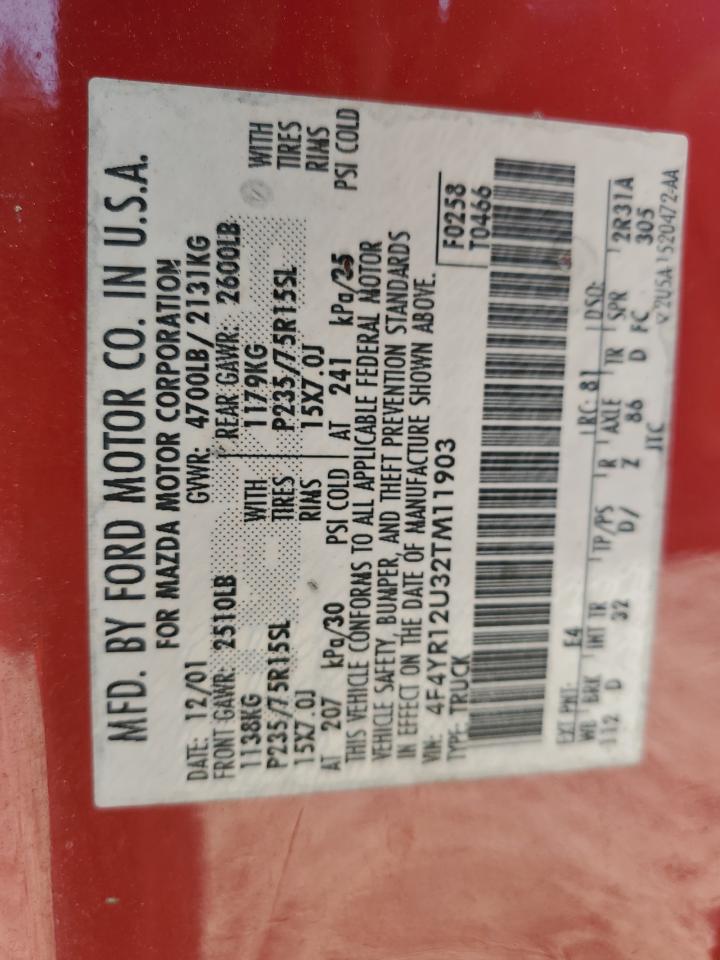 2002 Mazda B3000 VIN: 4F4YR12U32TM11903 Lot: 92350495