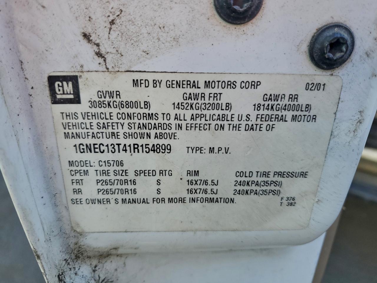 2019 Chevrolet Tahoe C1500 VIN: 1GNEC13T41R154899 Lot: 93337255