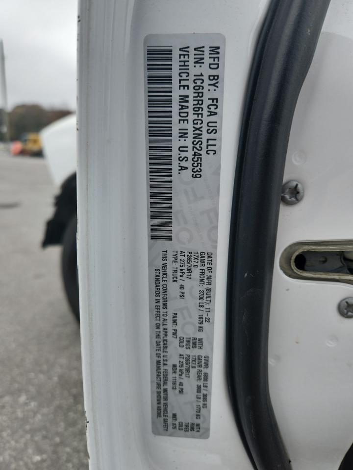 2022 Ram 1500 Classic Tradesman VIN: 1C6RR6FGXNS245539 Lot: 92479705