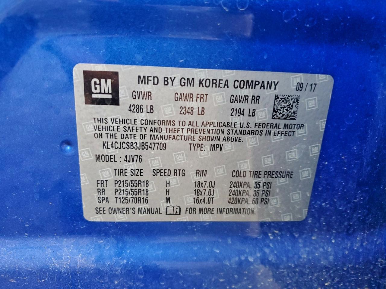 2018 Buick Encore Essence VIN: KL4CJCSB3JB547709 Lot: 94449045