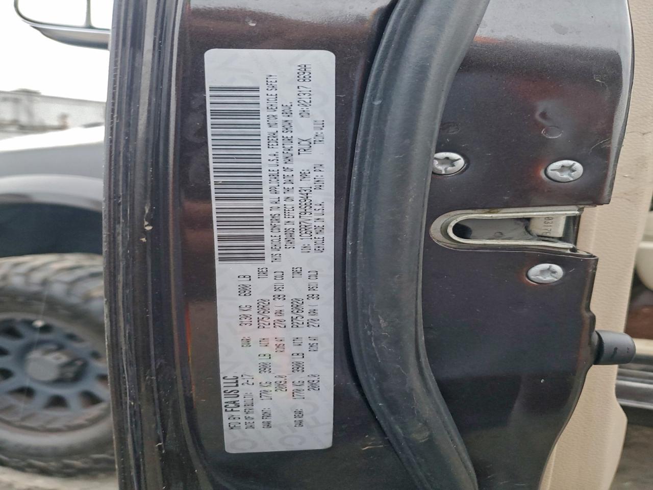 2017 Ram 1500 Laramie VIN: 1C6RR7VT9HS694431 Lot: 94477645