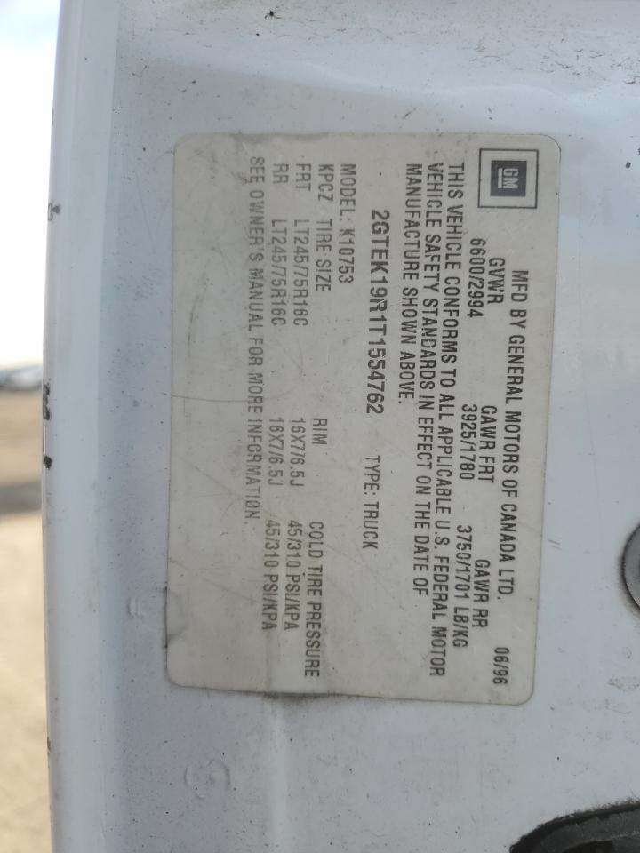 1996 GMC Sierra K1500 VIN: 2GTEK19R1T1554762 Lot: 93528445