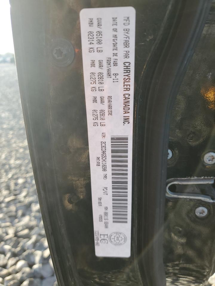 2012 Chrysler 300 VIN: 2C3CCAAG5CH110200 Lot: 92984295