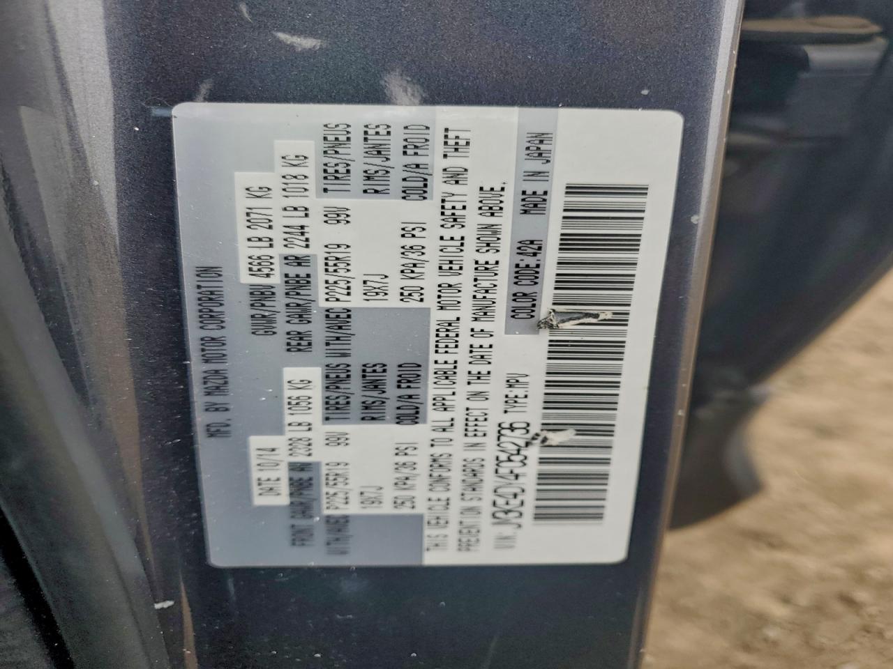 2015 Mazda Cx-5 Gt VIN: JM3KE4DY4F0542736 Lot: 93632105