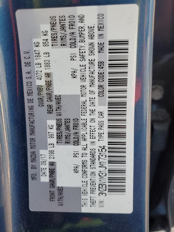 2018 Mazda 3 Grand Touring VIN: 3MZBN1M31JM173154 Lot: 93317105