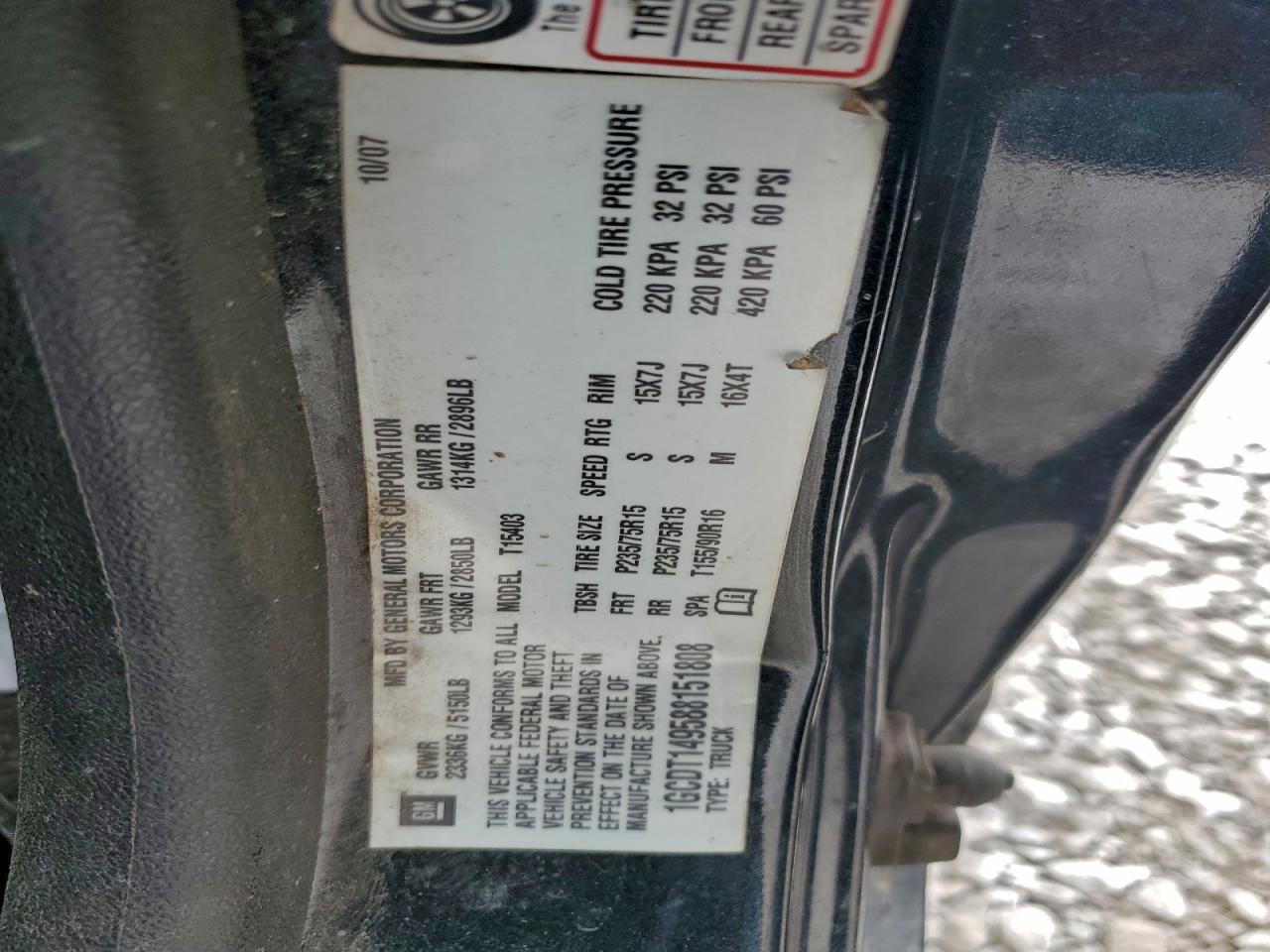 2008 Chevrolet Colorado VIN: 1GCDT149588151808 Lot: 93741515