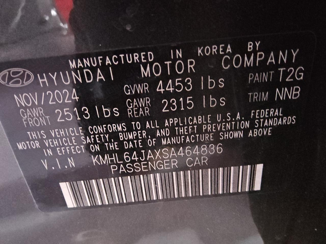 2025 Hyundai Sonata Sel VIN: KMHL64JAXSA464836 Lot: 93624175