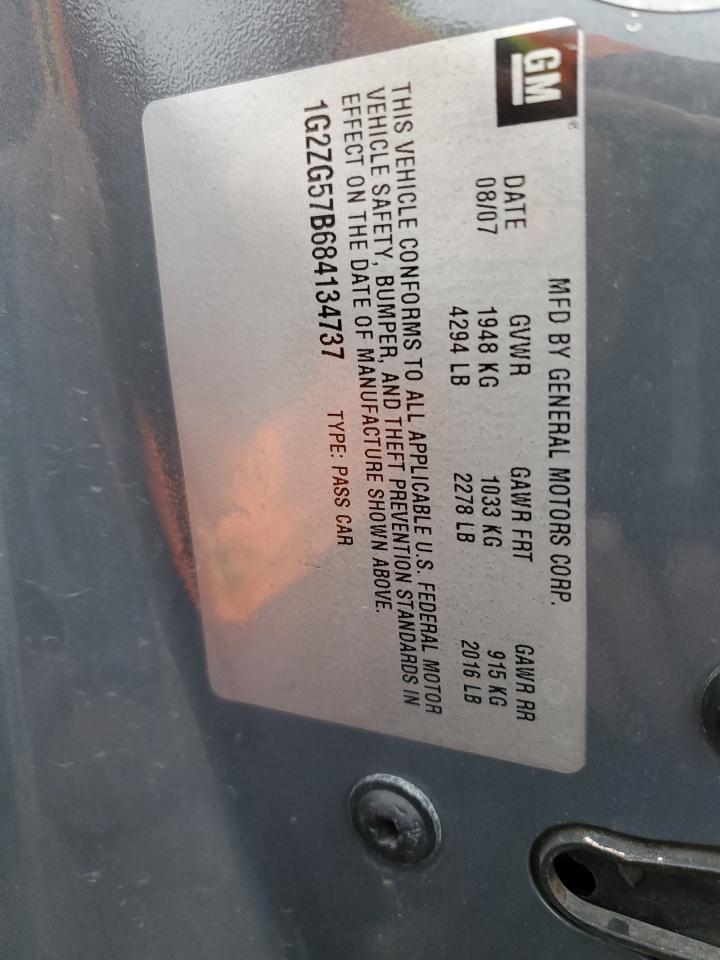 2008 Pontiac G6 Base VIN: 1G2ZG57B684134737 Lot: 92753815