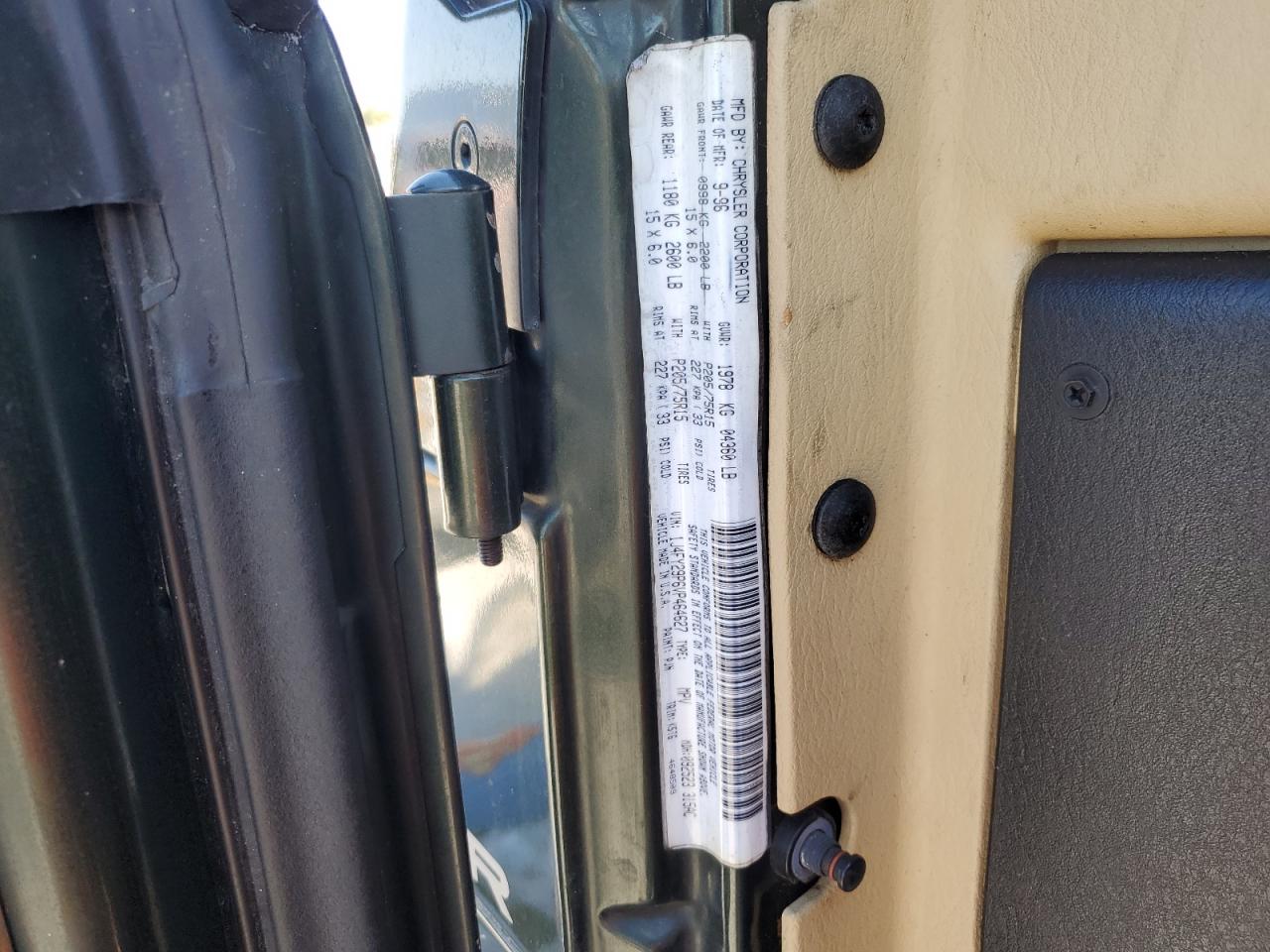 1997 Jeep Wrangler / Tj Se VIN: 1J4FY29P6VP464627 Lot: 93828215