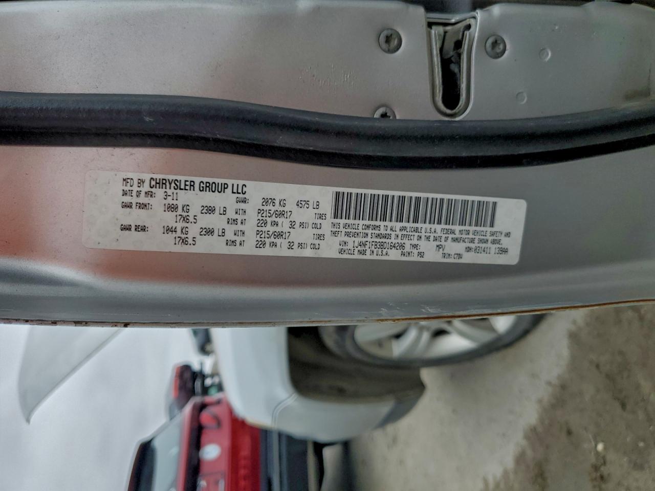 2011 Jeep Compass Sport VIN: 1J4NF1FB3BD164206 Lot: 93308765