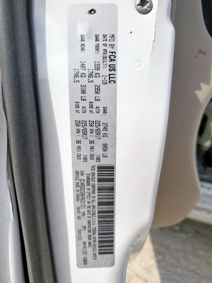 2019 Dodge Grand Caravan Sxt VIN: 2C4RDGCG8KR621721 Lot: 92447525