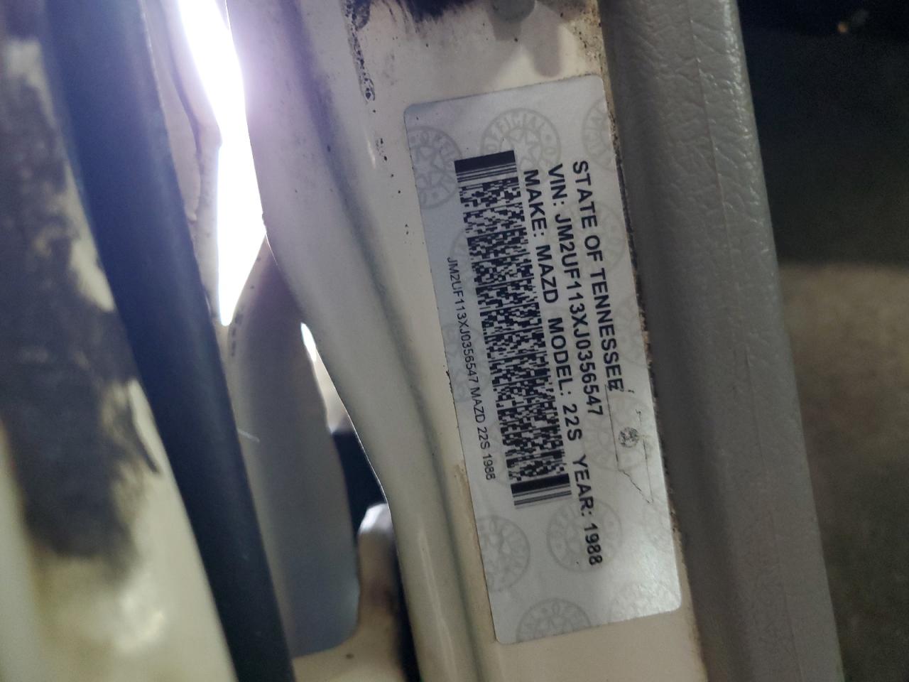 1988 Mazda B2200 Short Bed VIN: JM2UF113XJ0356547 Lot: 93286315