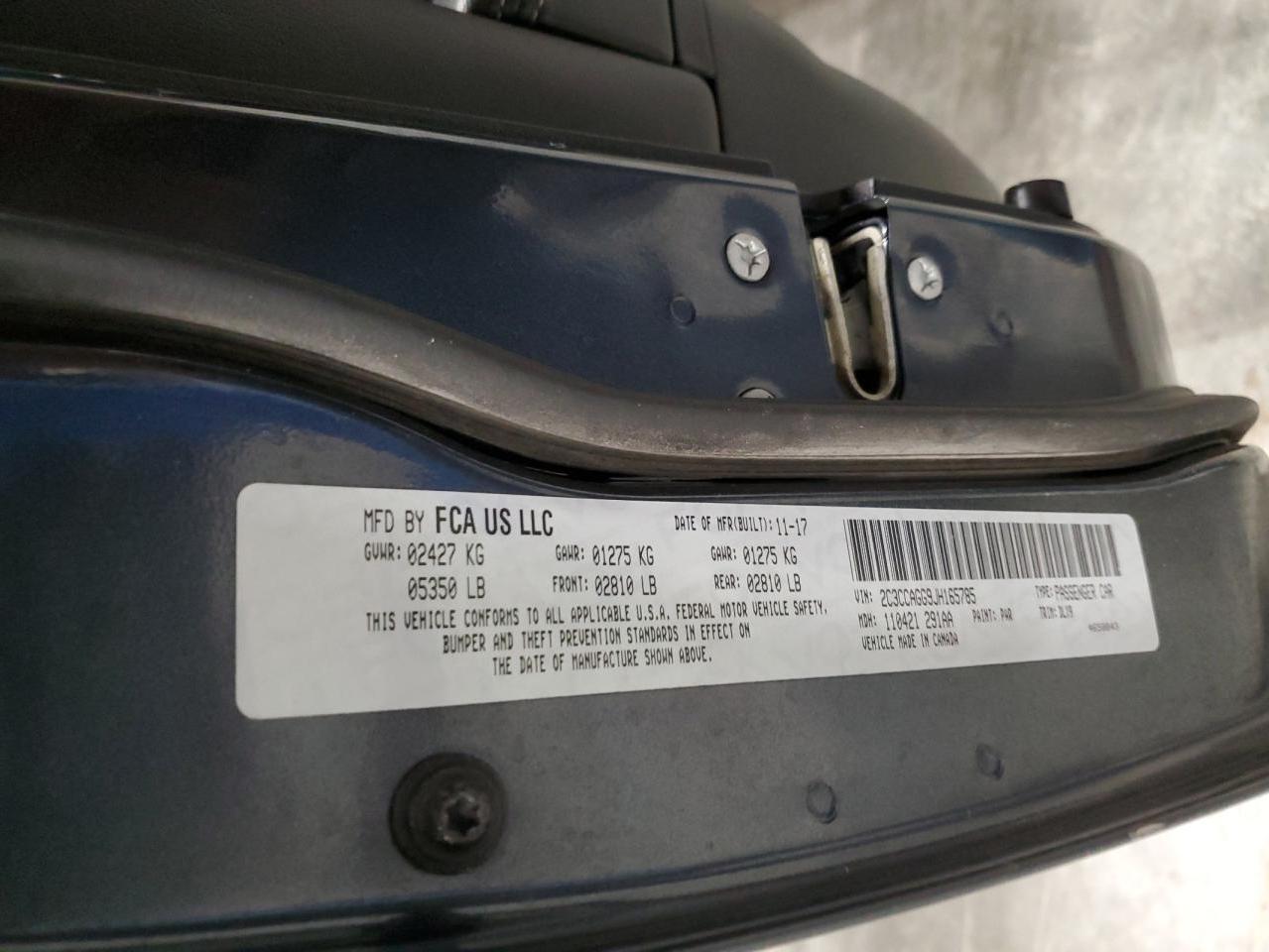 2018 Chrysler 300 S VIN: 2C3CCAGG9JH165785 Lot: 92848205