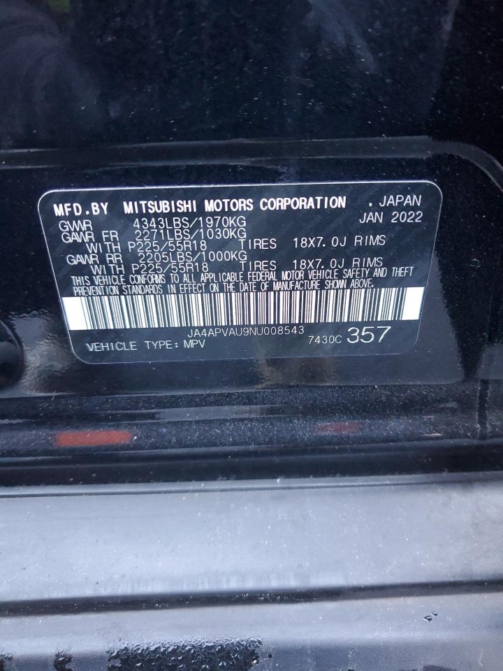 2022 Mitsubishi Outlander Sport Se VIN: JA4APVAU9NU008543 Lot: 93421595