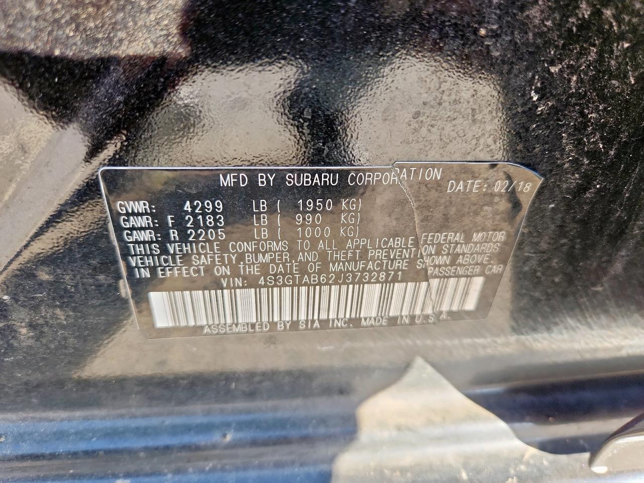 2018 Subaru Impreza Premium VIN: 4S3GTAB62J3732871 Lot: 92895515