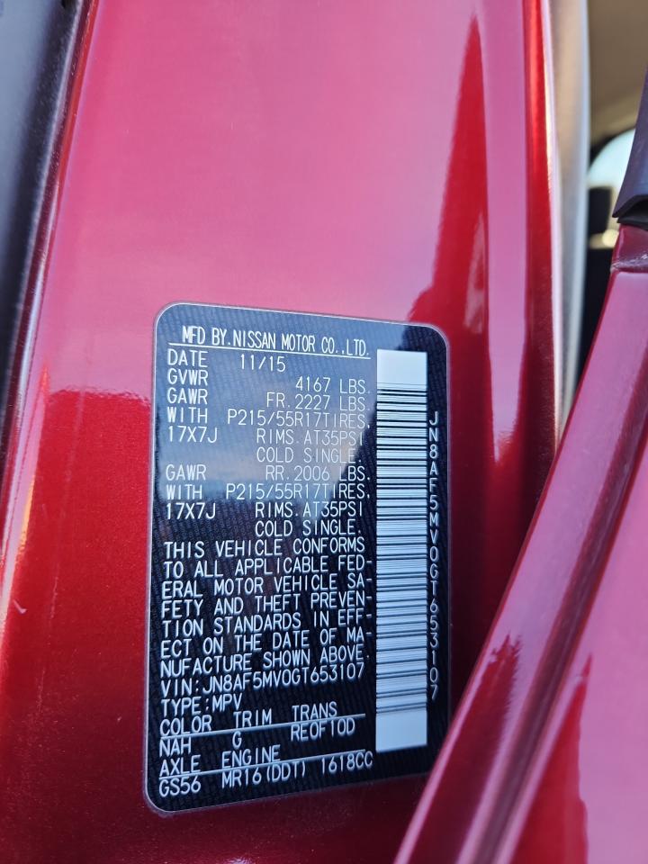 2016 Nissan Juke S VIN: JN8AF5MV0GT653107 Lot: 92037215