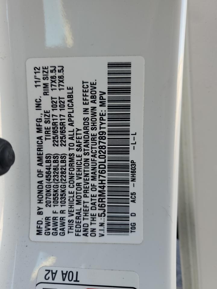 2013 Honda Cr-V Exl VIN: 5J6RM4H76DL028789 Lot: 93029415