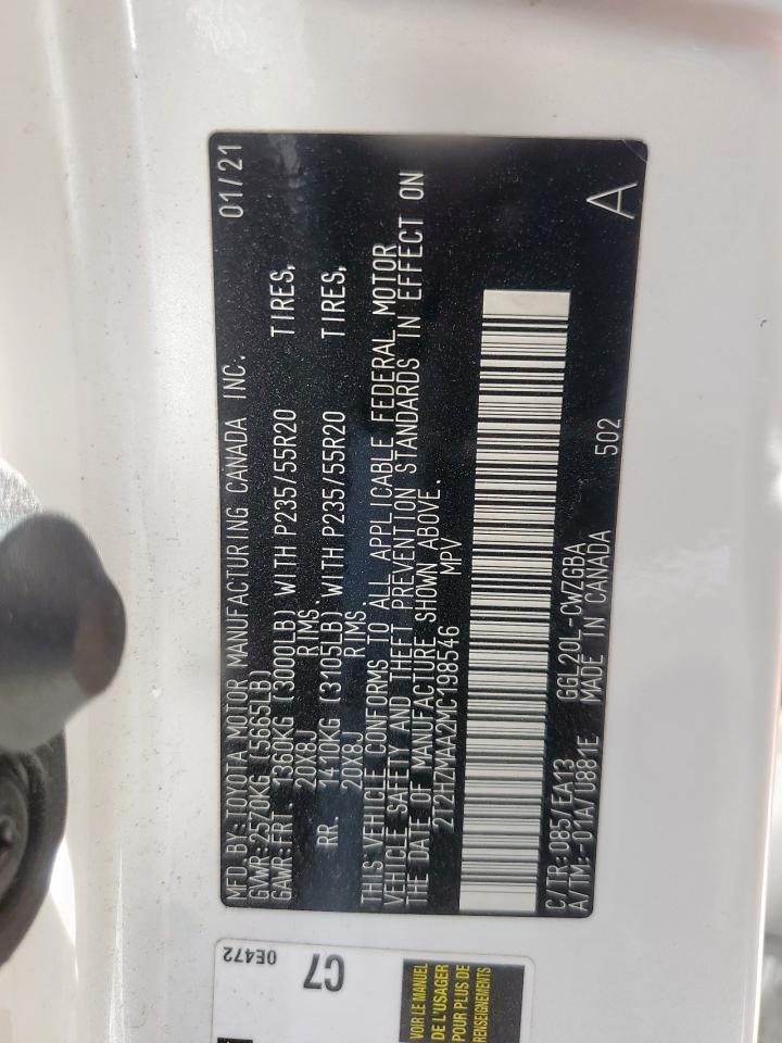 2021 Lexus Rx 350 VIN: 2T2HZMAA2MC198546 Lot: 92573705