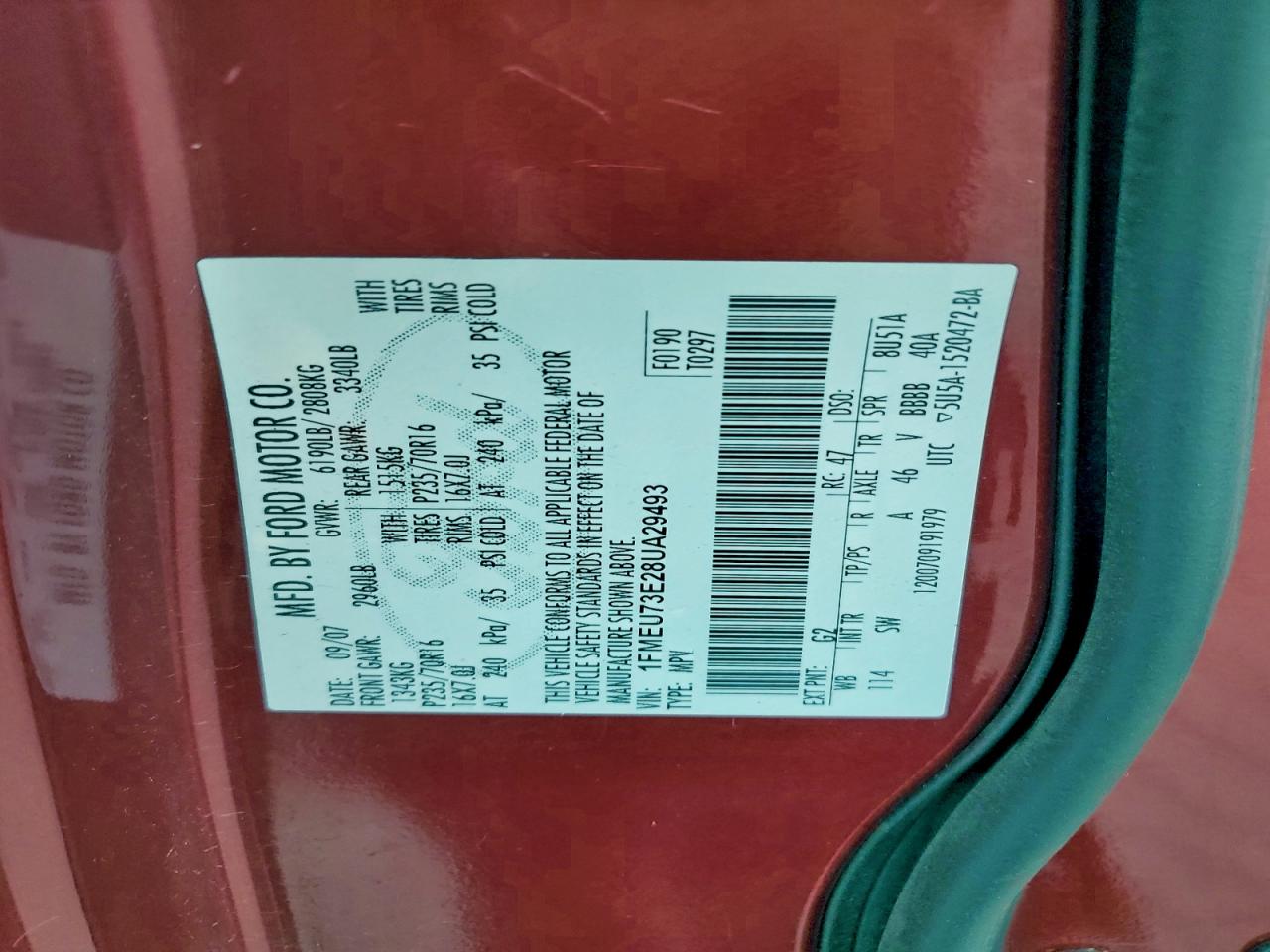 2008 Ford Explorer Xlt VIN: 1FMEU73E28UA29493 Lot: 94169555