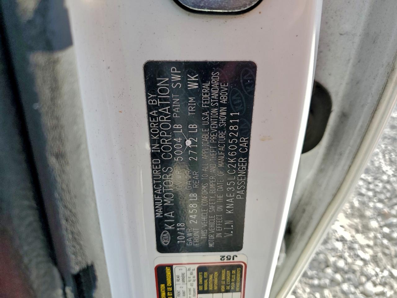 2019 Kia Stinger Gt VIN: KNAE35LC2K6052811 Lot: 94353695