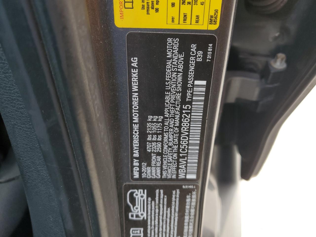 2013 BMW X1 xDrive28I VIN: WBAVL1C56DVR86215 Lot: 93145155